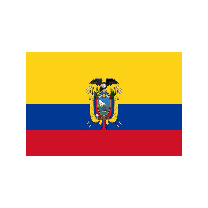 DRAPEAU EQUATEUR EN TISSUS 90 X 150 CM