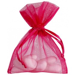 10 SACHETS ORGANZA PETIT MODELE FUSCHIA