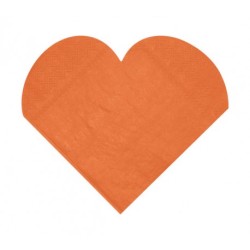 20 SERVIETTES COEUR ORANGE