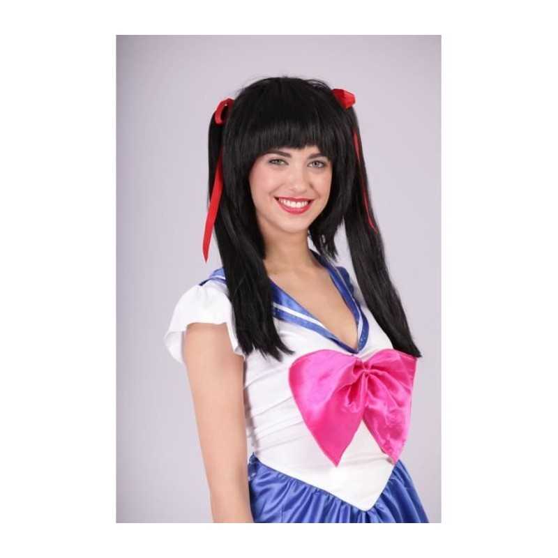 PERRUQUE MANGA NOIRE A COUETTES