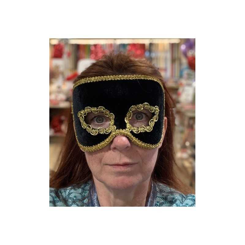 LOUP MARQUIS NOIR ET OR TENU AVEC SERRE TETE