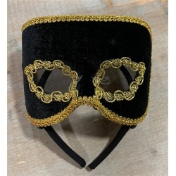 LOUP MARQUIS NOIR ET OR TENU AVEC SERRE TETE