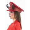 CASQUETTE DIABLE ROUGE SEQUINS PAILLETTES AVEC CORES