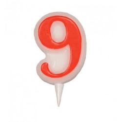 BOUGIE 9 ROUGE ET BLANC