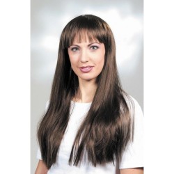 PERRUQUE CARLA CHATAIN CHEVEUX LONGS AVEC FRANGE