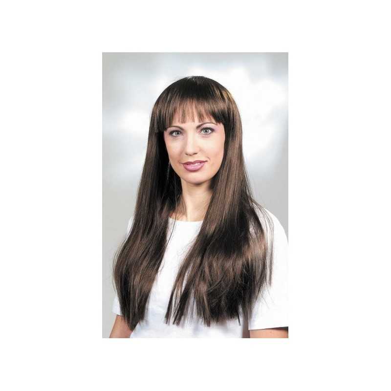 PERRUQUE CARLA CHATAIN CHEVEUX LONGS AVEC FRANGE