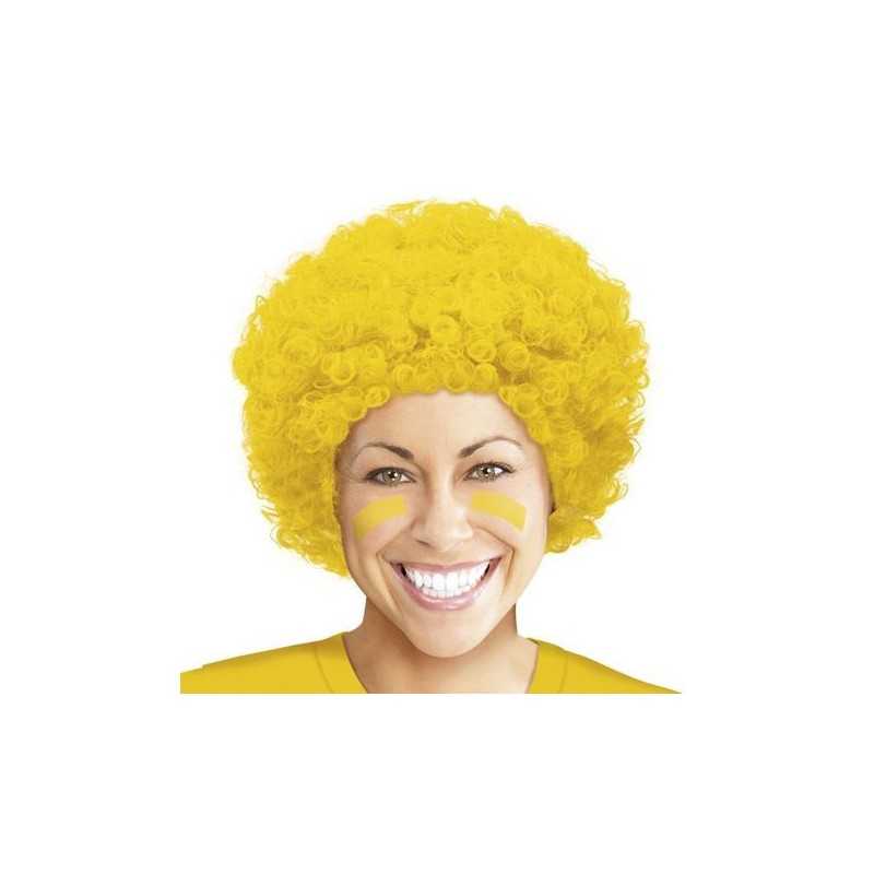 PERRUQUE POP FRISEE JAUNE
