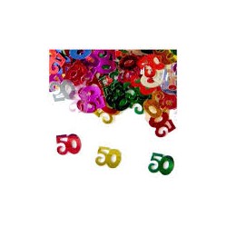 CONFETTIS DE TABLE 50 ANS MULTICOLORES 14 GR