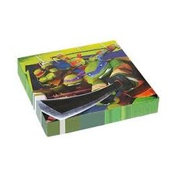 20 SERVIETTES TORTUES NINJA 33 X 33 CM 