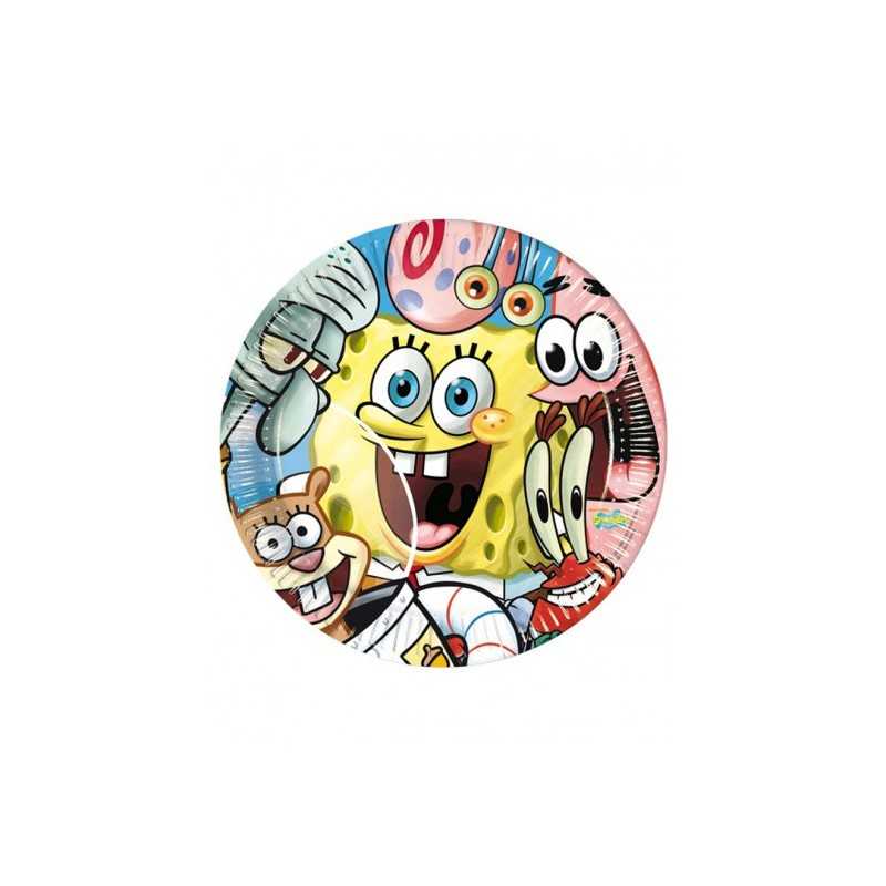 8 ASSIETTES BOB L'EPONGE 23 CM