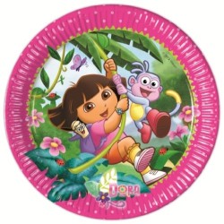 8 ASSIETTES DORA L'EXPLORATRICE 23 CM