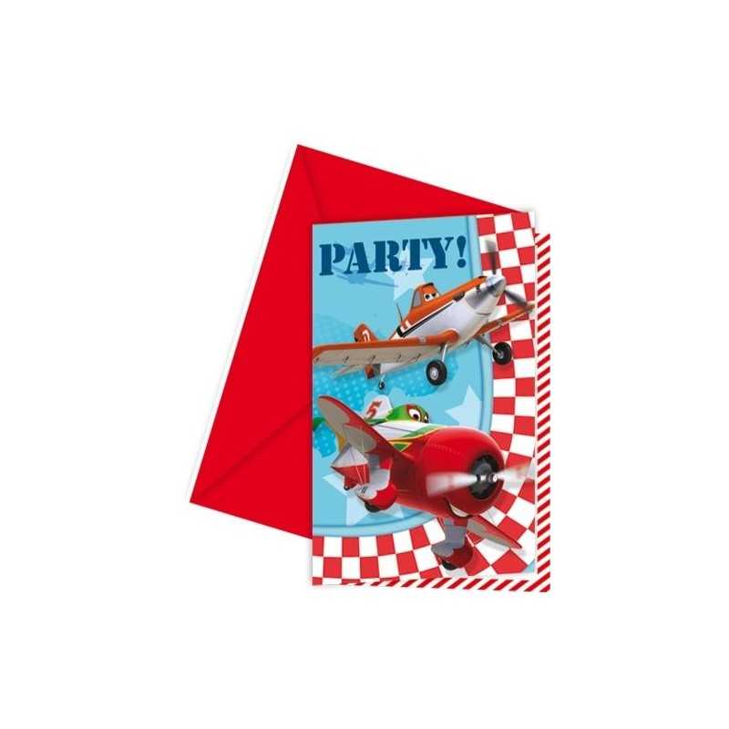 CARTES D'INVITATIONS PLANES PAR 6