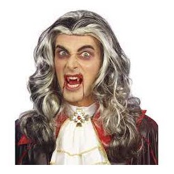 PERRUQUE CHEVEUX LONG GRIS VAMPIRE 