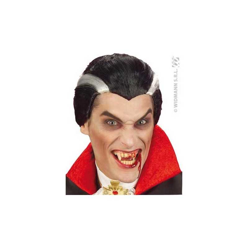 PERRUQUE VAMPIRE HOMME NOIRE ET BLANCHE