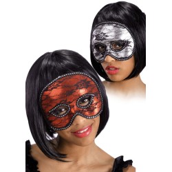 LOUP RECEPTION DENTELLE NOIRE SUR FOND ROUGE OU ARGENT