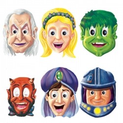 LOT DE 6 MASQUES POUR ENFANT EN CARTON