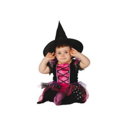 DEGUISEMENT BEBE PETITE SORCIERE NOIR ET ROSE TAILLE 12-24 MOIS