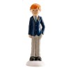 FIGURINE GARCON COMMUNIANT COSTUME BLEU 13 CM