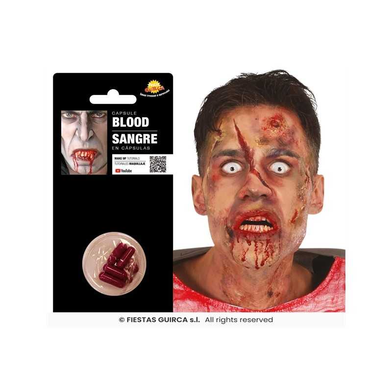 CAPSULE DE FAUX SANG MAQUILLAGE BLESSURE HALLOWEEN
