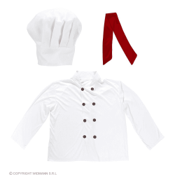 SET CUISINIER ADULTE TOQUE BLOUSE ET BANDANA