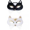 MASQUE LOUP CHAT NOIR ET OR OU BLANC ET OR