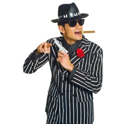 PISTOLET GANGSTER EN PLASTIQUE CROSSE NOIRE 20 CM