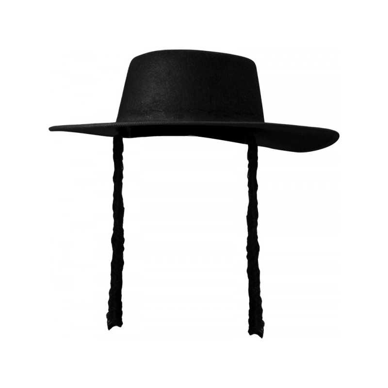 CHAPEAU DE RABIN NOIR + PAPILLOTES