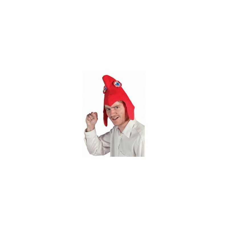 BONNET PHRYGIEN EN TISSU ROUGE AVEC COCARDE