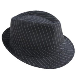 CHAPEAU BORSALINO NOIR RAYEE BLANC
