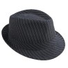 CHAPEAU BORSALINO NOIR RAYEE BLANC