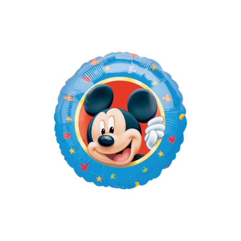 BALLON METALLIQUE ROND FACE MICKEY 43 CM