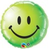 BALLON METALLIQUE SMILEY ROND VERT 46CM