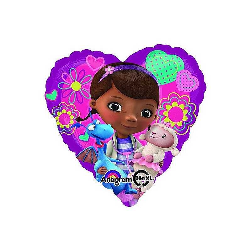 BALLON METALLIQUE COEUR DOC LA PELUCHE 43 CM