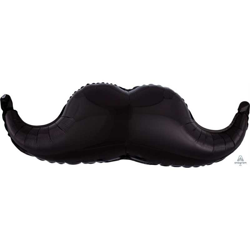 BALLON METALLIQUE MOUSTACHE NOIR MOVEMBER 88 X 30 CM