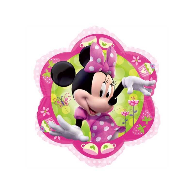 BALLON METALLIQUE FLEURS MINNIE 35 X 38 CM