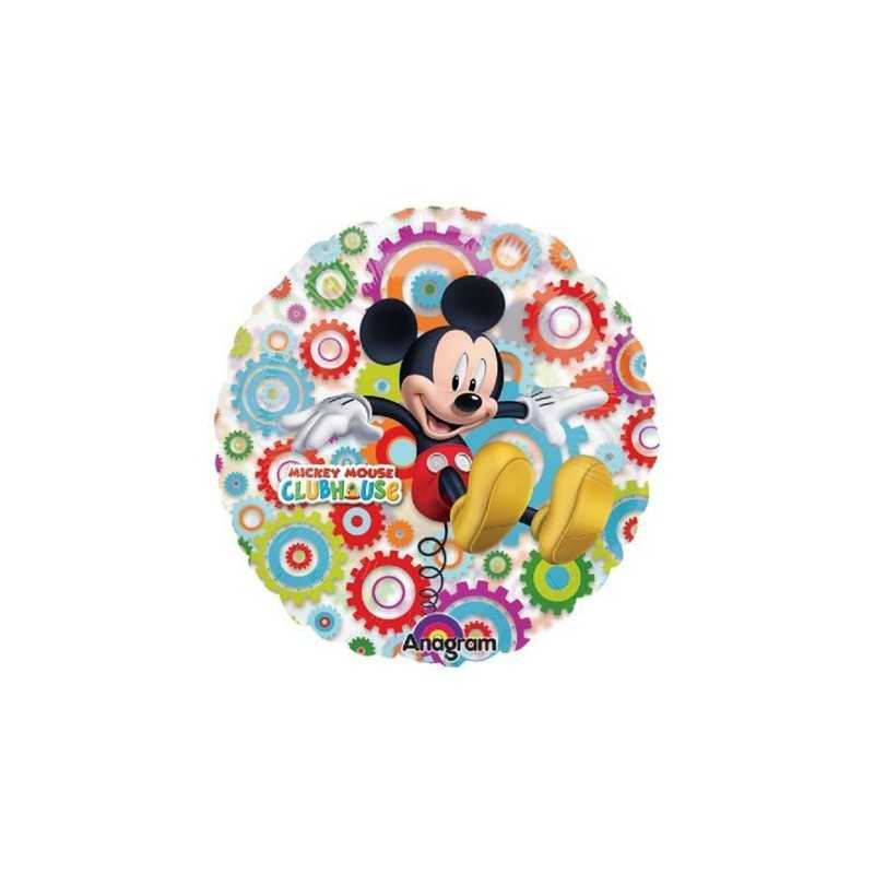 BALLON ROND METALLIQUE MICKEY MOUSSE 66 CM
