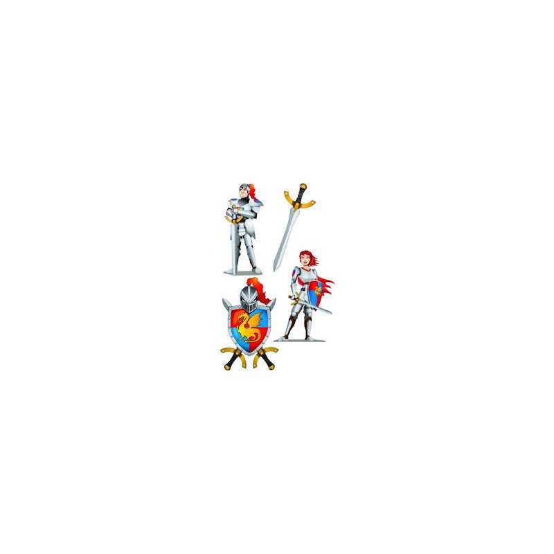 4 DECORATIONS CARTONNEES CHEVALIERS