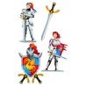 4 DECORATIONS CARTONNEES CHEVALIERS