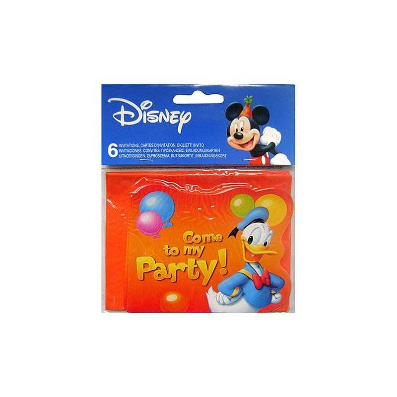 6 INVITATIONS MICKEY + ENVELOPPES