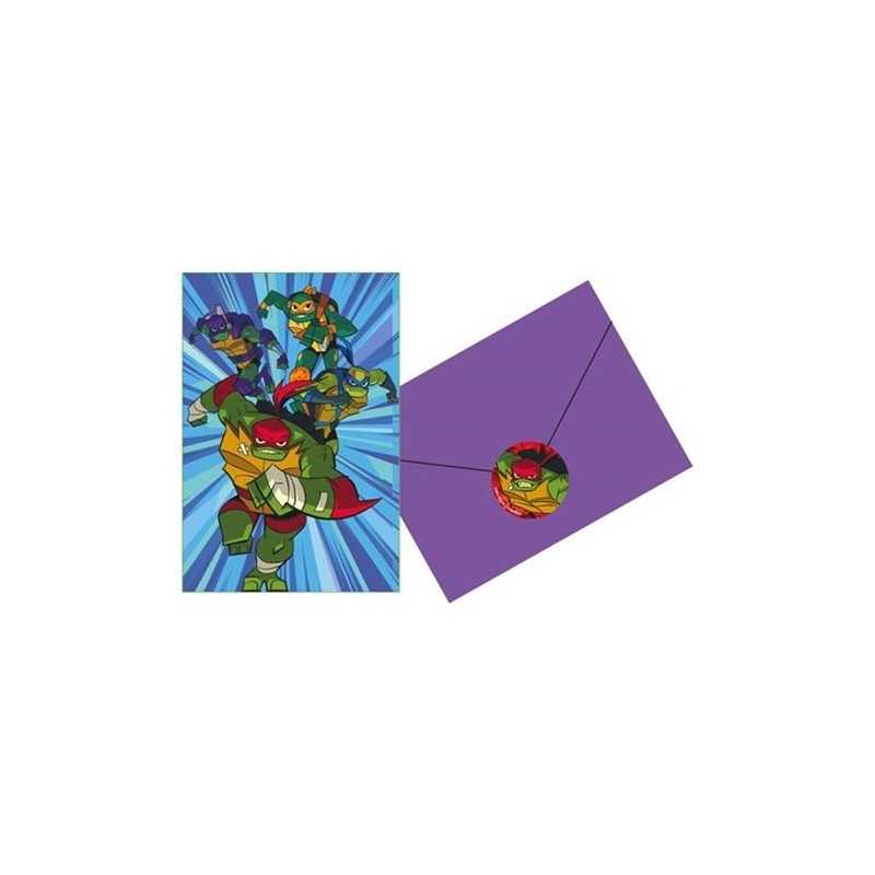 8 CARTES D'INVITATIONS LE DESTIN DES TORTUES NINJA
