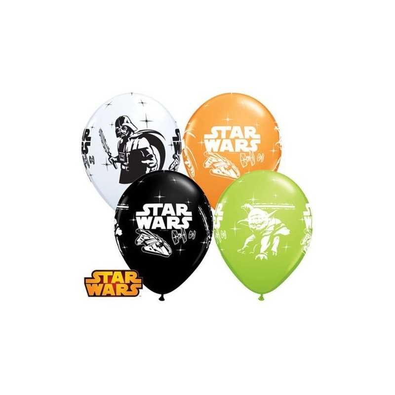 25 BALLONS LATEX QUALATEX STAR WARS 11"
