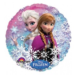 BALLON METALLIQUE HOLOGRAPHIQUE REINE DES NEIGES ELSA ET ANNA 43 CM