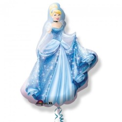 BALLON METALLIQUE PRINCESSE DISNEY CENDRILLON ROBE BLEUE 72X84 CM