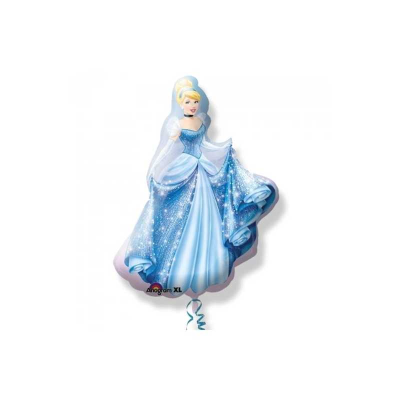 BALLON METALLIQUE PRINCESSE DISNEY CENDRILLON ROBE BLEUE 72X84 CM
