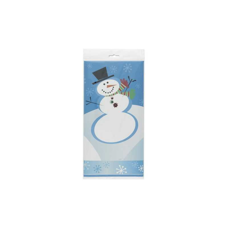 NAPPE PLASTIFIEE BONHOMME DE NEIGE 137 X 213 CM