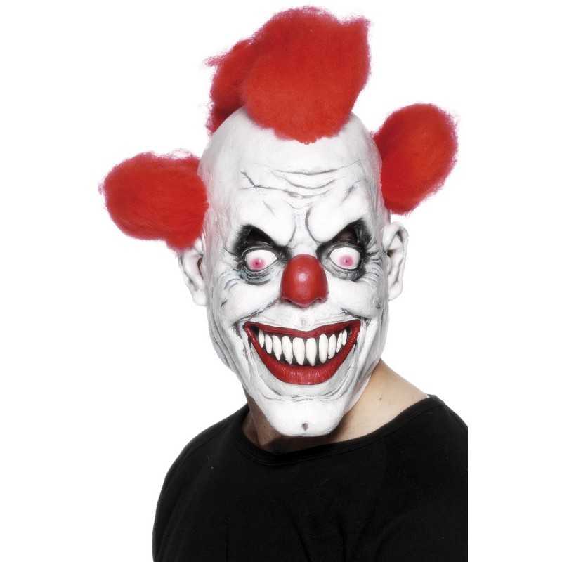 MASQUE CLOWN EFFRAYANT AVEC CHEVEUX ROUGE