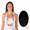 COLLIER HAWAÏEN TISSU MULTICOLORE LUMINEUX