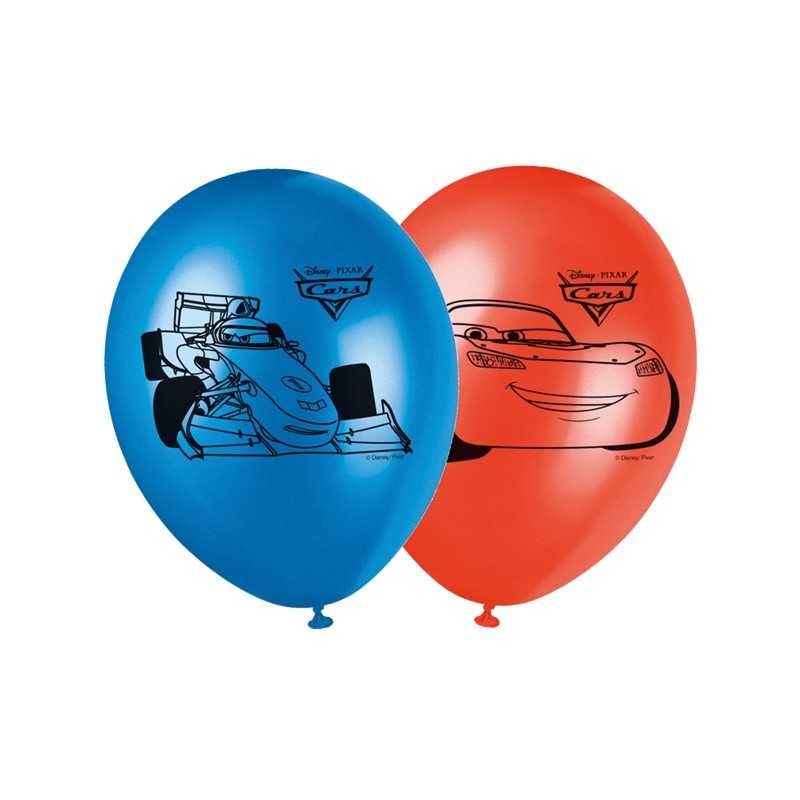 8 BALLONS LATEX CARS