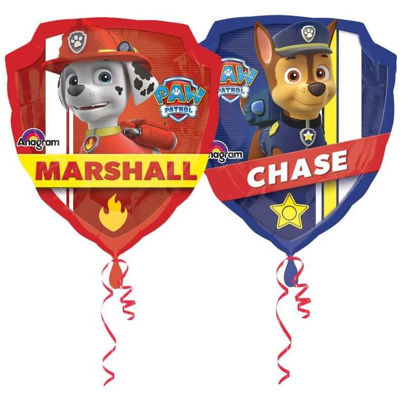 BALLON METALLIQUE PAT PATROUILLE ECUSSON 63 X 68CM