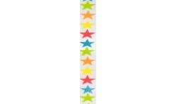 RUBAN TISSUS ETOILES MULTICOLORES